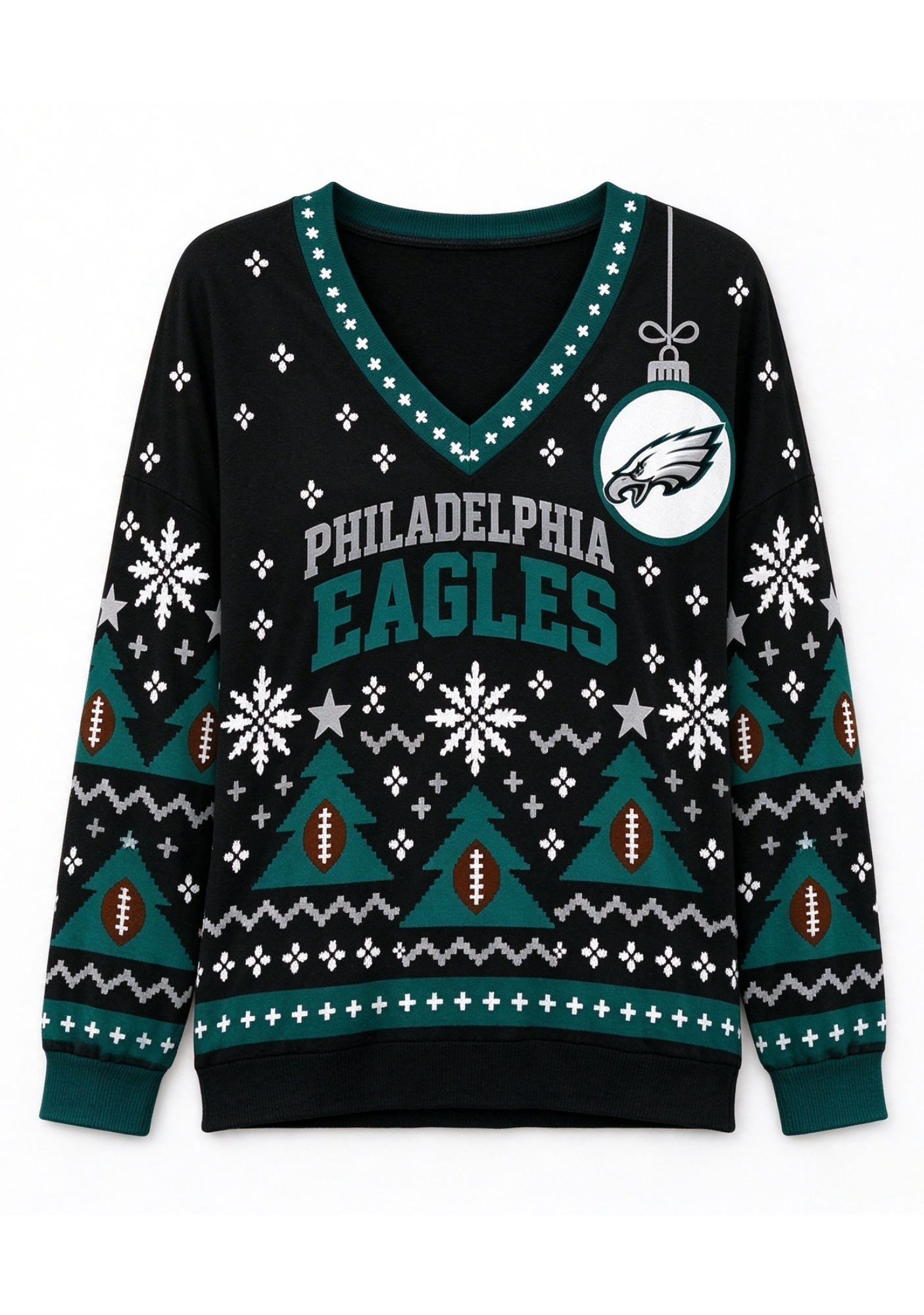 Women’s Philadelphia Eagles Ugly NFL Christmas Sweatshirt Secondary image