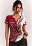 Women Arizona Cardinals Floral Henley T-Shirt