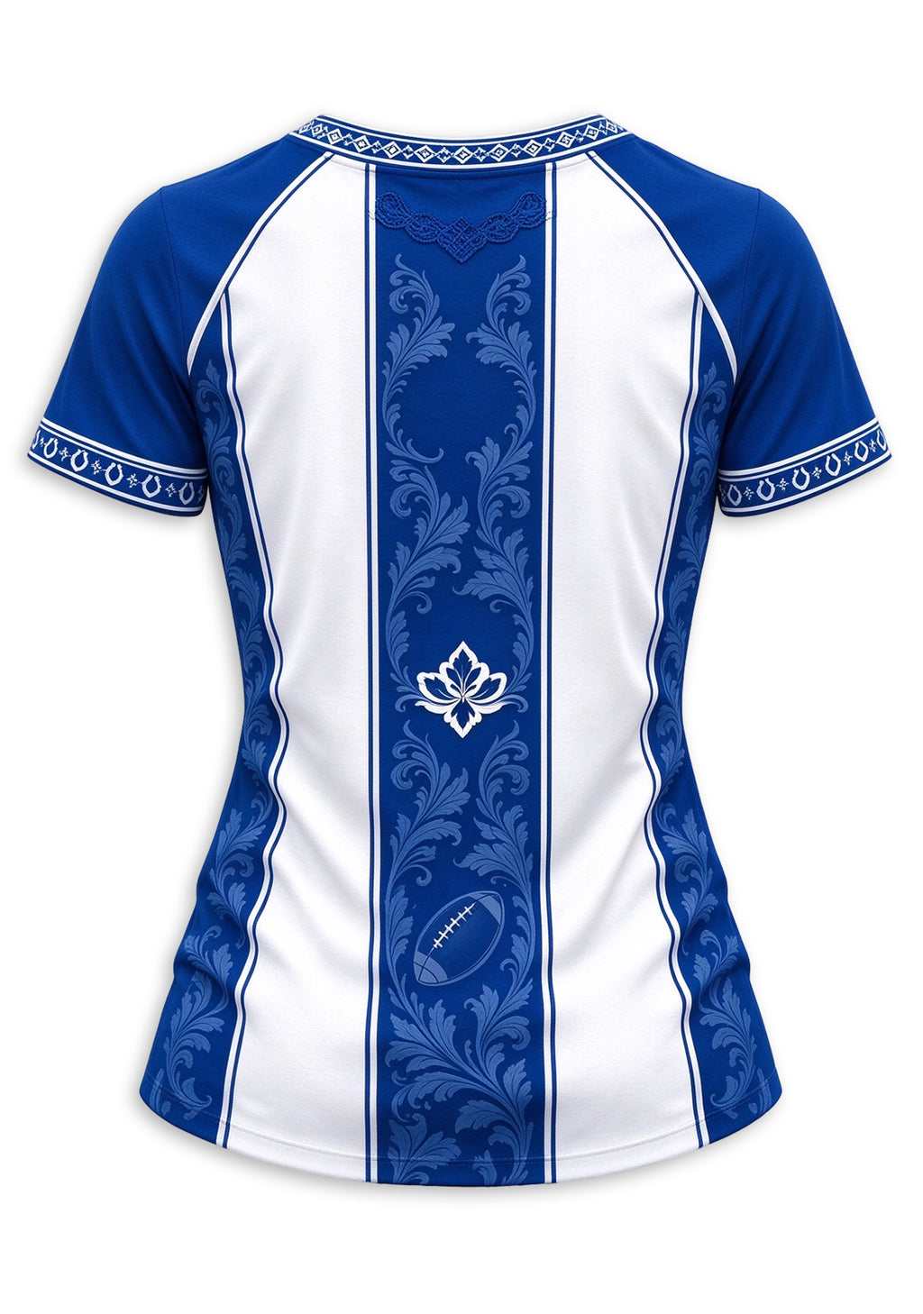Women's Indianapolis Colts Floral Baroque Striped V-Neck T-Shirt