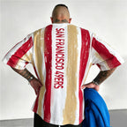 San Francisco 49ers Faithful To The Bay Vertical Paint Stripes Printed T-Shirt