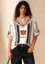 Boho Floral Cincinnati Bengals V-Neck Blouse