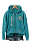 Miami Dolphins Women Heart Football Graphic Zip Up Hoodie