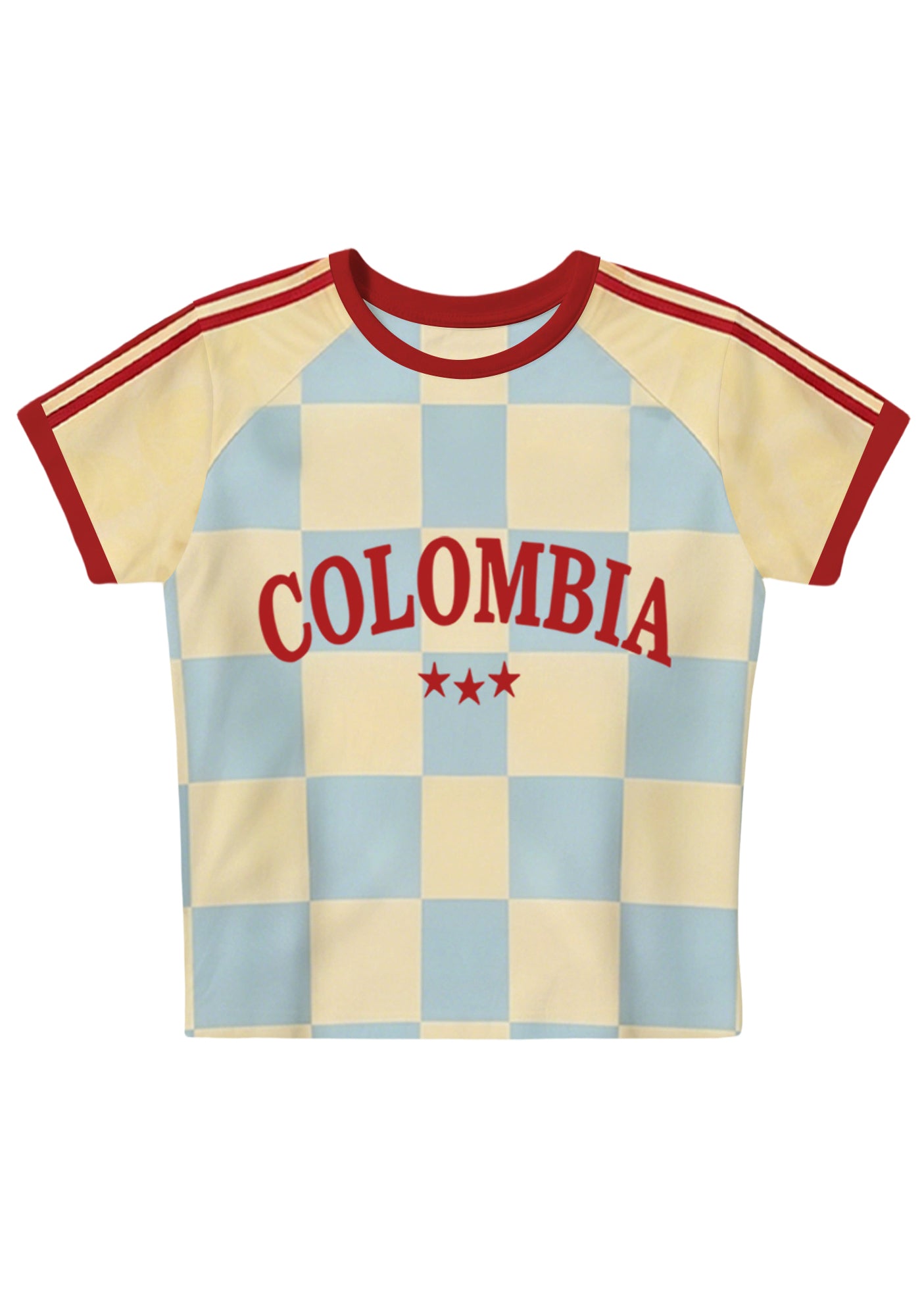 Pastel Checkerboard Colombia Y2K Baby Tee Main image