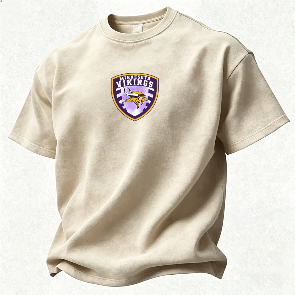 Minnesota Vikings Printed Unisex 100% Pure Cotton 100% pure cotton Washed T-Shirt