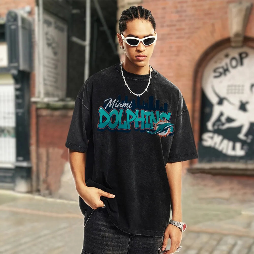 Miami Dolphins Unisex Vintage Washed T-shirt