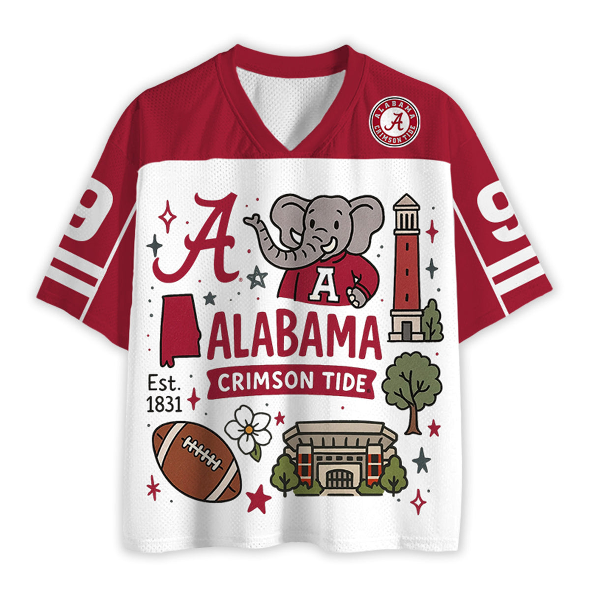 Alabama Crimson Tide Cute Cartoon NCAA Jersey Shirts Main image