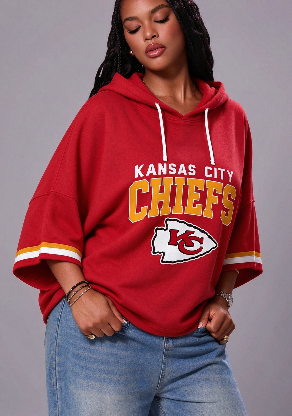 Women’s Kansas City Chiefs 3/4 Dolman Sleeve Hoodie