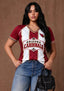 Women's Arizona Cardinals Floral Baroque Striped V-Neck T-Shirt
