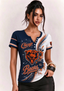 Women Chicago Bears Floral Henley T-Shirt