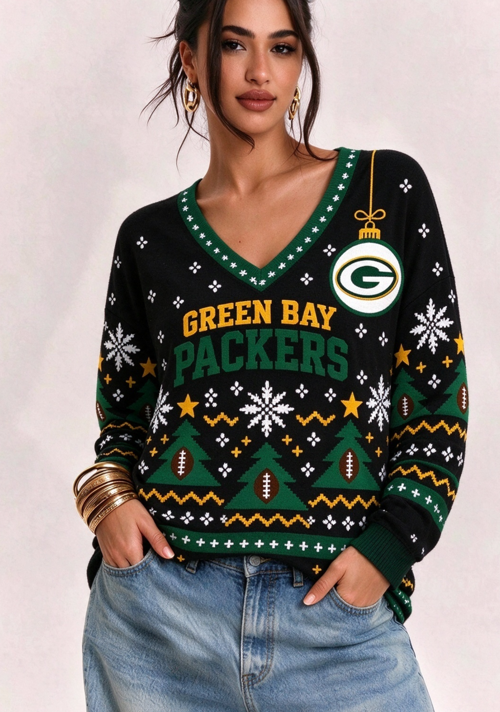 Women’s Green Bay Packers Ugly NFL Christmas Sweatshirt