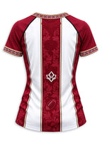 Women's Arizona Cardinals Floral Baroque Striped V-Neck T-Shirt