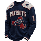 New England Patriots Waffle Knit Long-Sleeve Sweatshirt