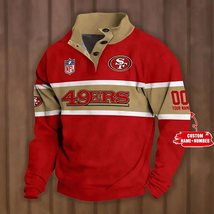 Men's San Francisco 49ers Button Mock Neck Sweatshirt Main image