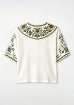 Boho Floral Green Bay Packers V-Neck Blouse