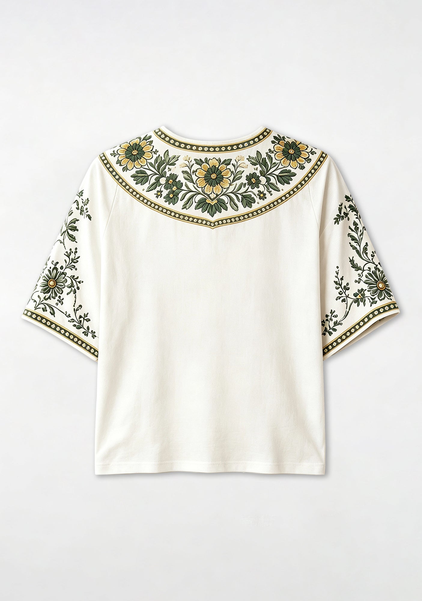 Boho Floral Green Bay Packers V-Neck Blouse