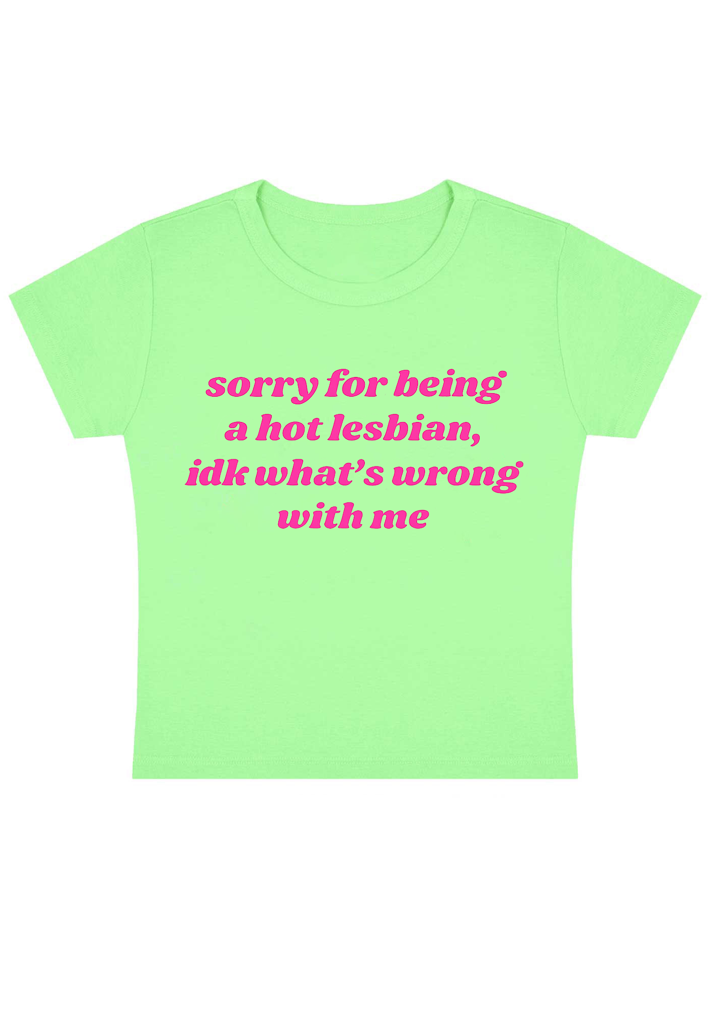 Sorry For Being A Hot Lesbian Y2K Baby Tee Secondary image