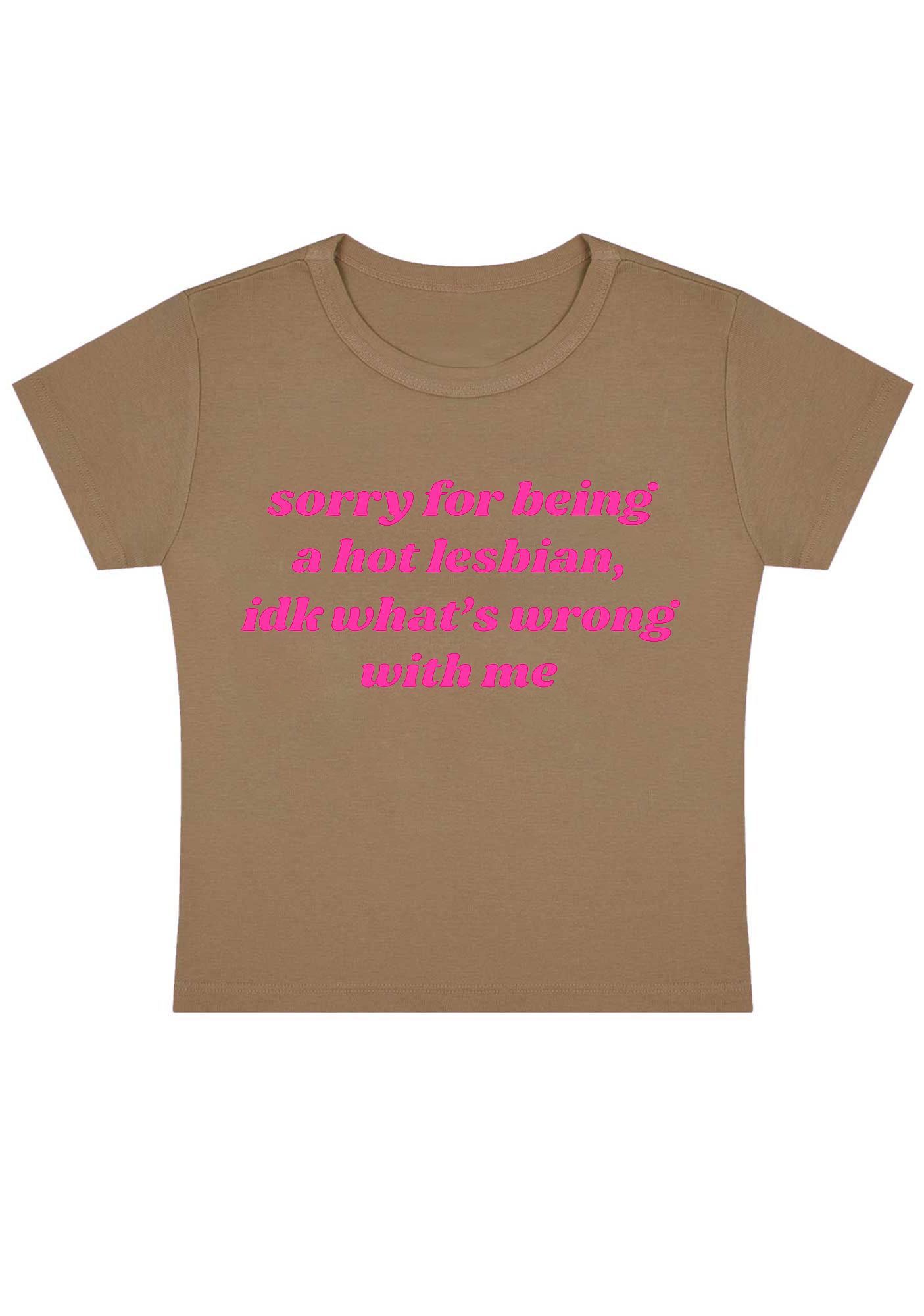Sorry For Being A Hot Lesbian Y2K Baby Tee