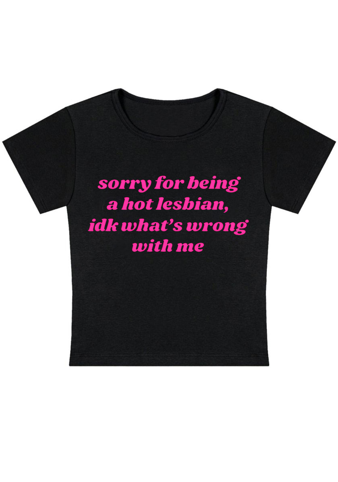 Sorry For Being A Hot Lesbian Y2K Baby Tee Main image