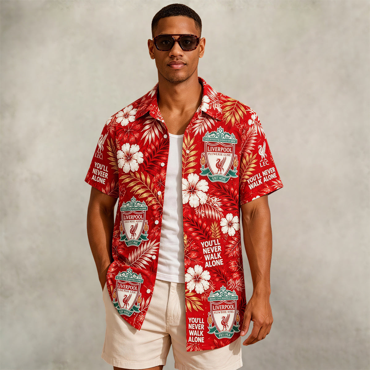 Liverpool FC Red Tropical Floral Hawaiian Shirt For Fan Main image