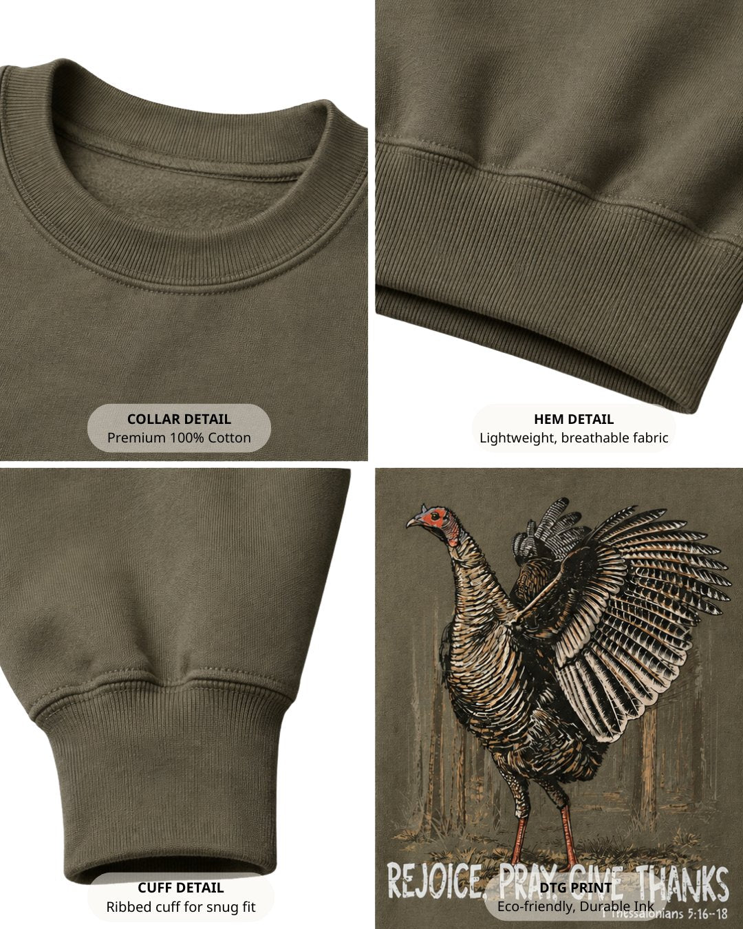 Rejoice, Pray, Give Thanks Sweatshirt Secondary image