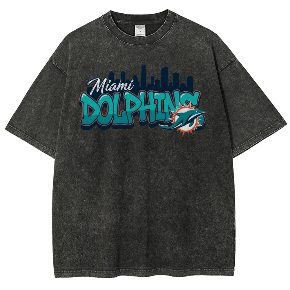 Miami Dolphins Unisex Vintage Washed T-shirt