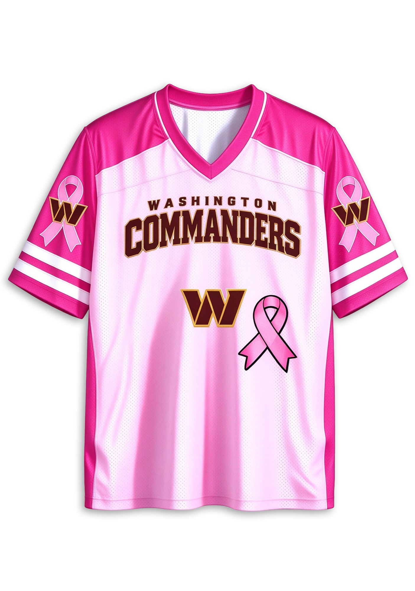 Women Washington Commanders Breast Cancer Awareness Pink Ribbon Mesh Jersey Secondary image