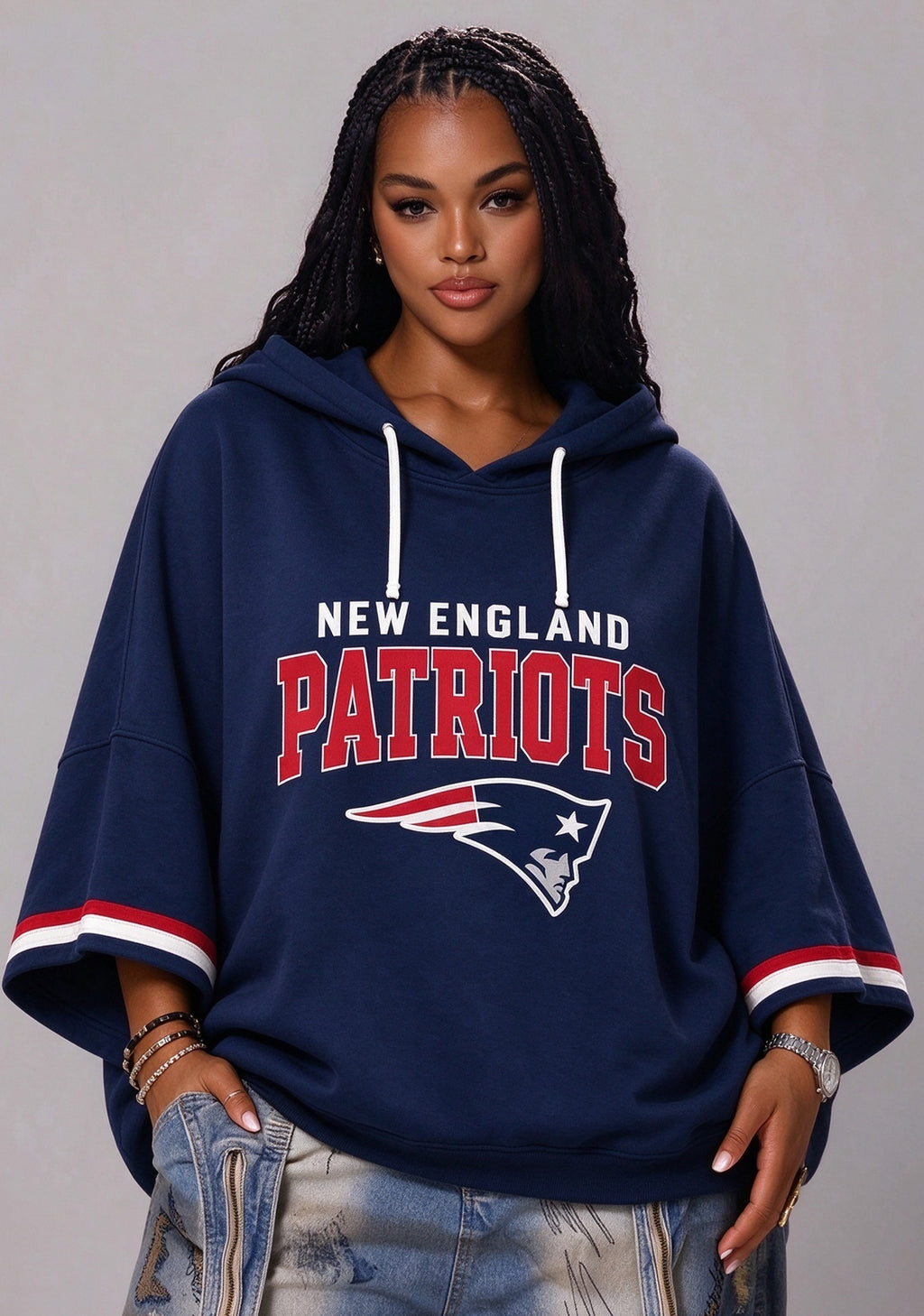 Women’s New England Patriots 3/4 Dolman Sleeve Hoodie