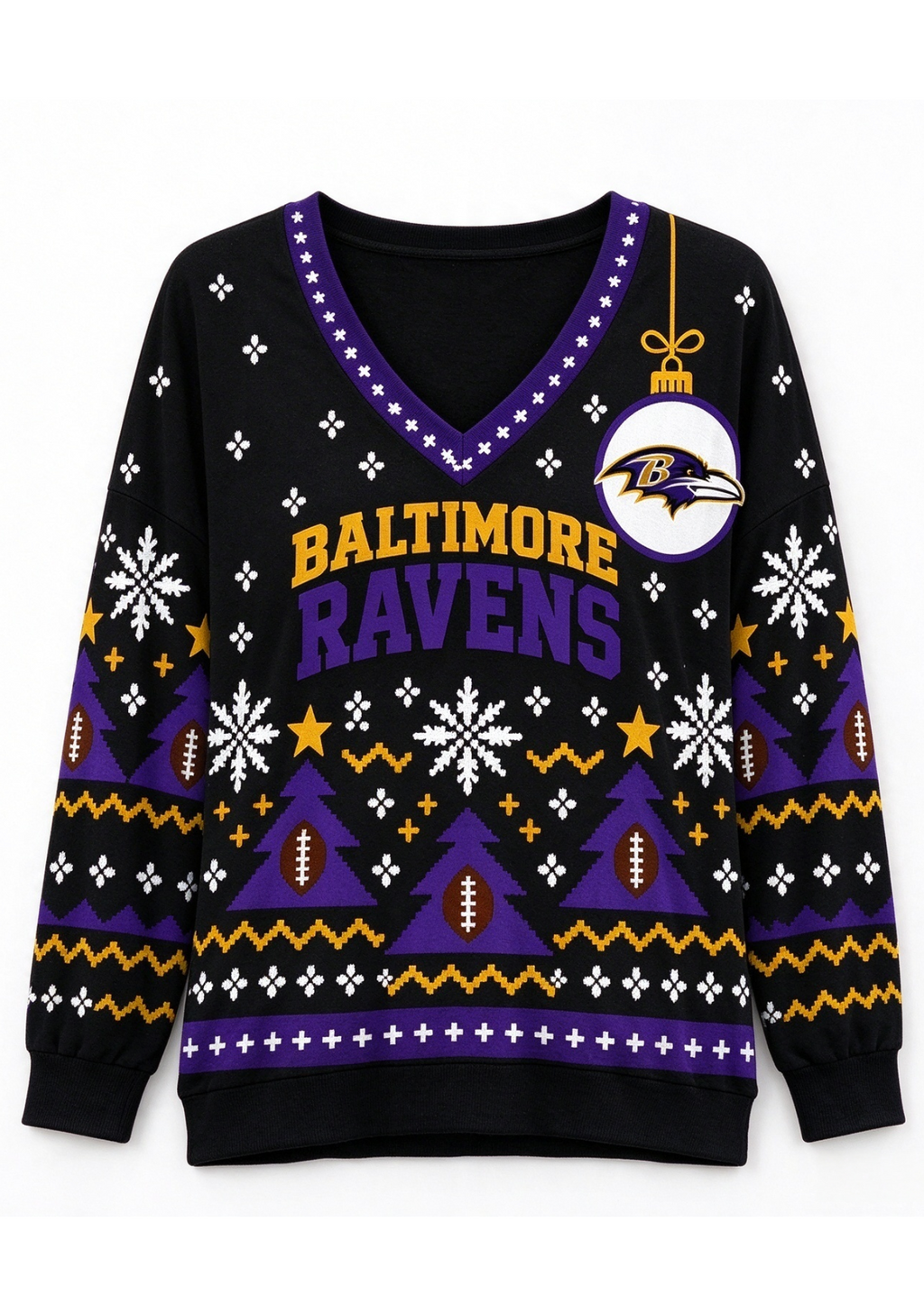 Women’s Baltimore Ravens Ugly NFL Christmas Sweatshirt