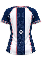 Women's Houston Texans Floral Baroque Striped V-Neck T-Shirt
