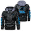 Carolina Panthers Graphic PU Leather Hooded Jacket