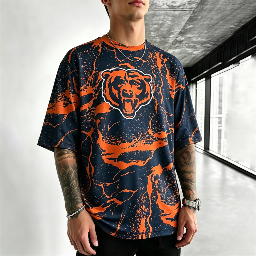 Chicago Bears Marble Printed T-Shirt