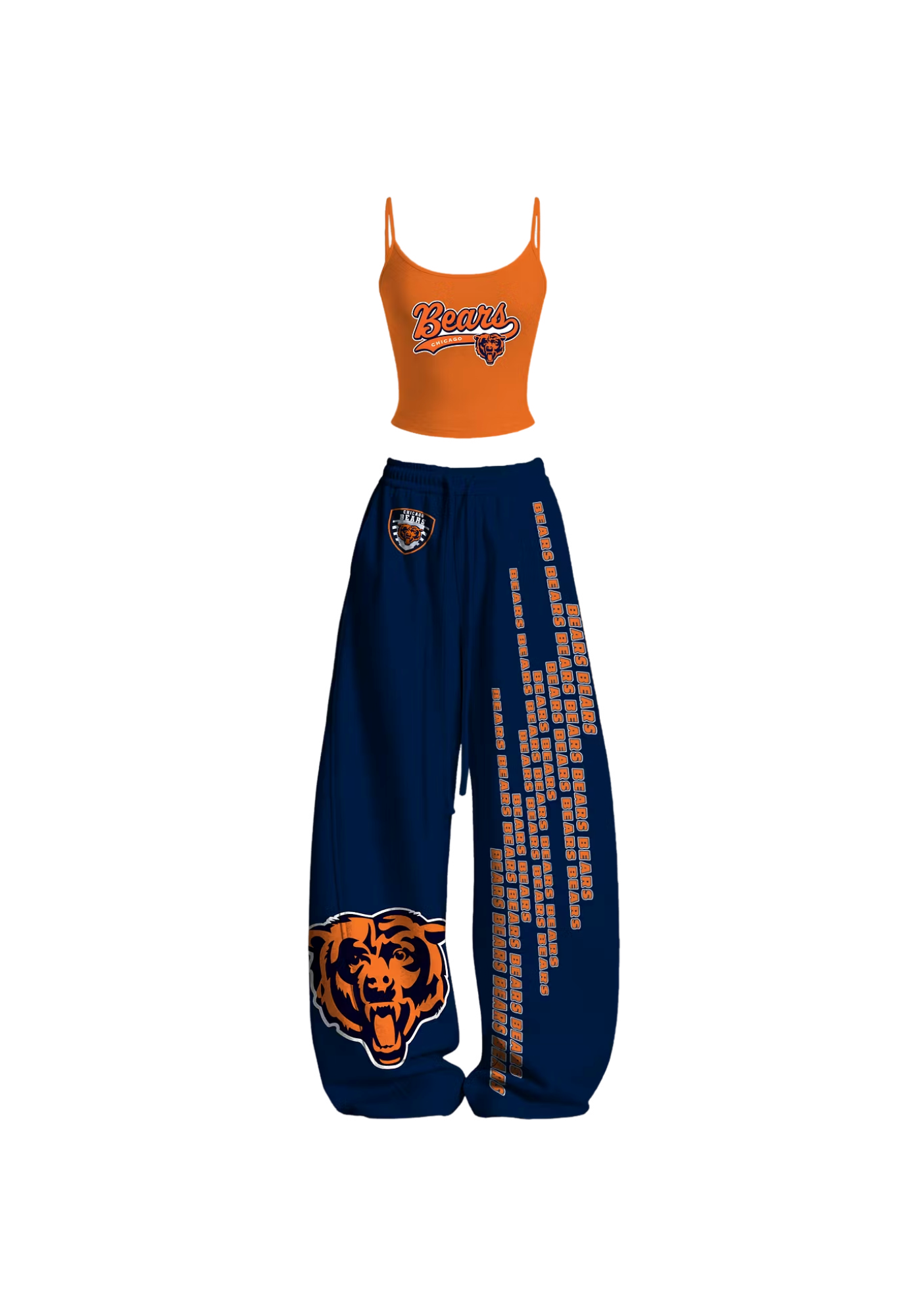 Chicago Bears Bear Head Letter Print Tops & Elasticated Trousers Two-Piece Set Main image