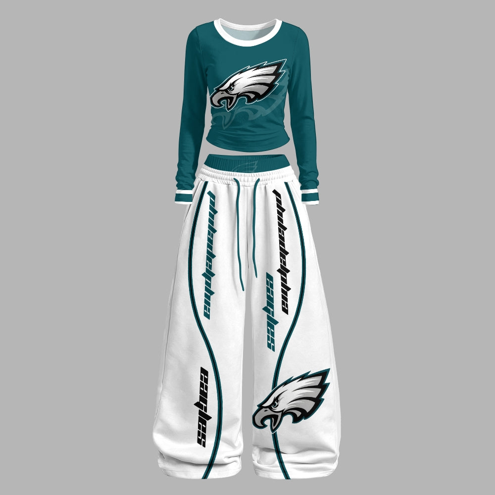 Philadelphia Eagles Long-Sleeved Double-Layer Stretch Pants Set | NFL