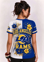 Women Los Angeles Rams Floral Henley T-Shirt