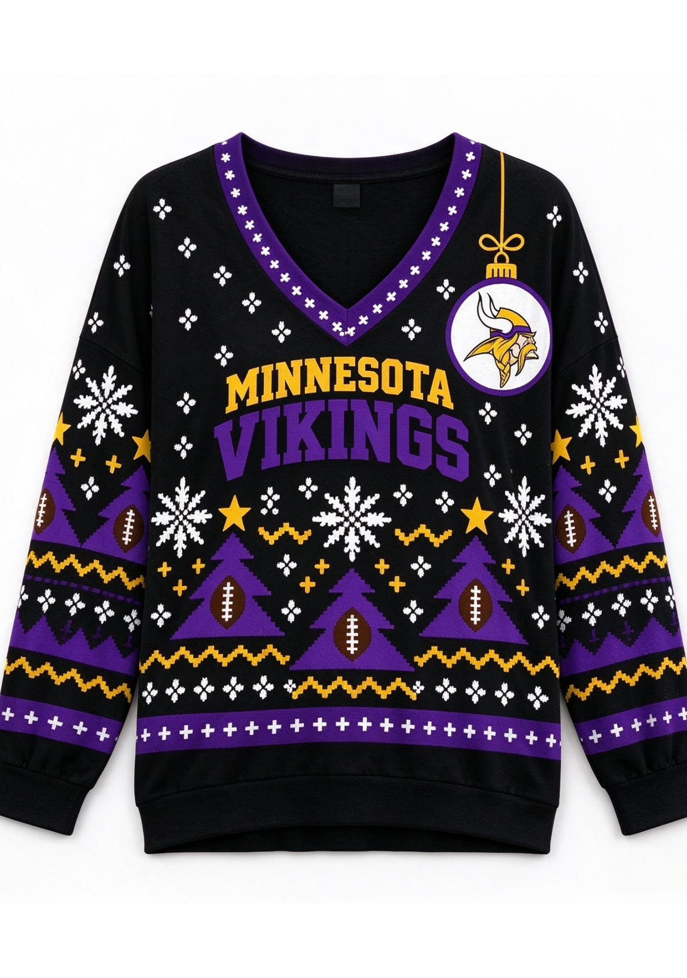 Women’s Minnesota Vikings Ugly NFL Christmas Sweatshirt Secondary image