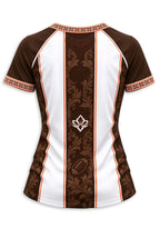 Women's Cleveland Browns Floral Baroque Striped V-Neck T-Shirt