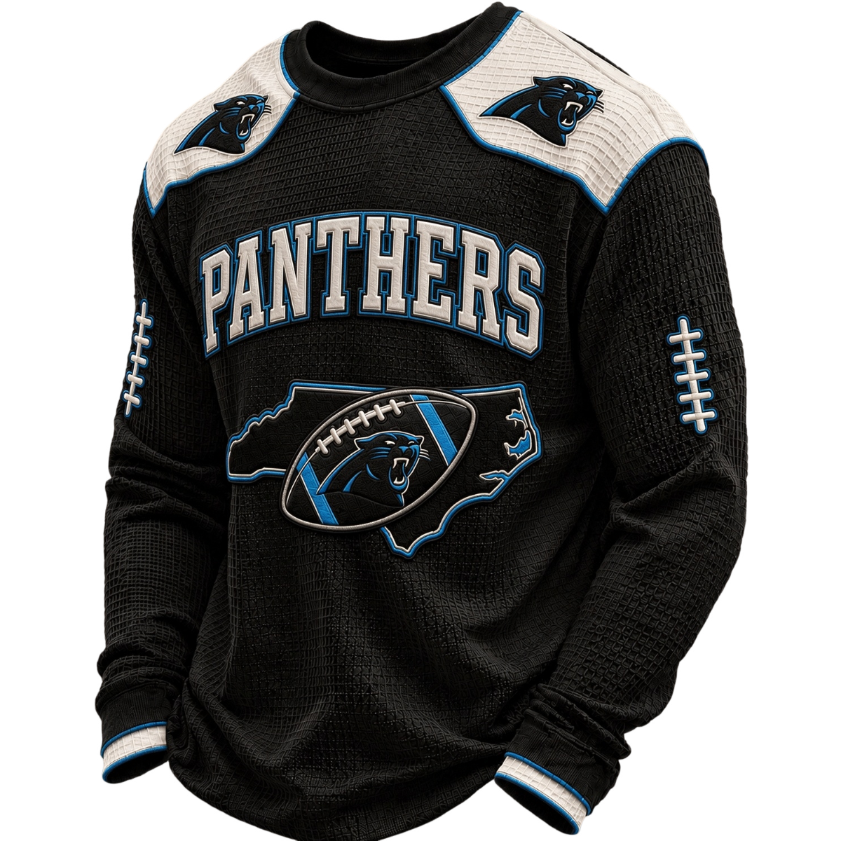 Carolina Panthers Waffle Knit Long-Sleeve Sweatshirt Main image