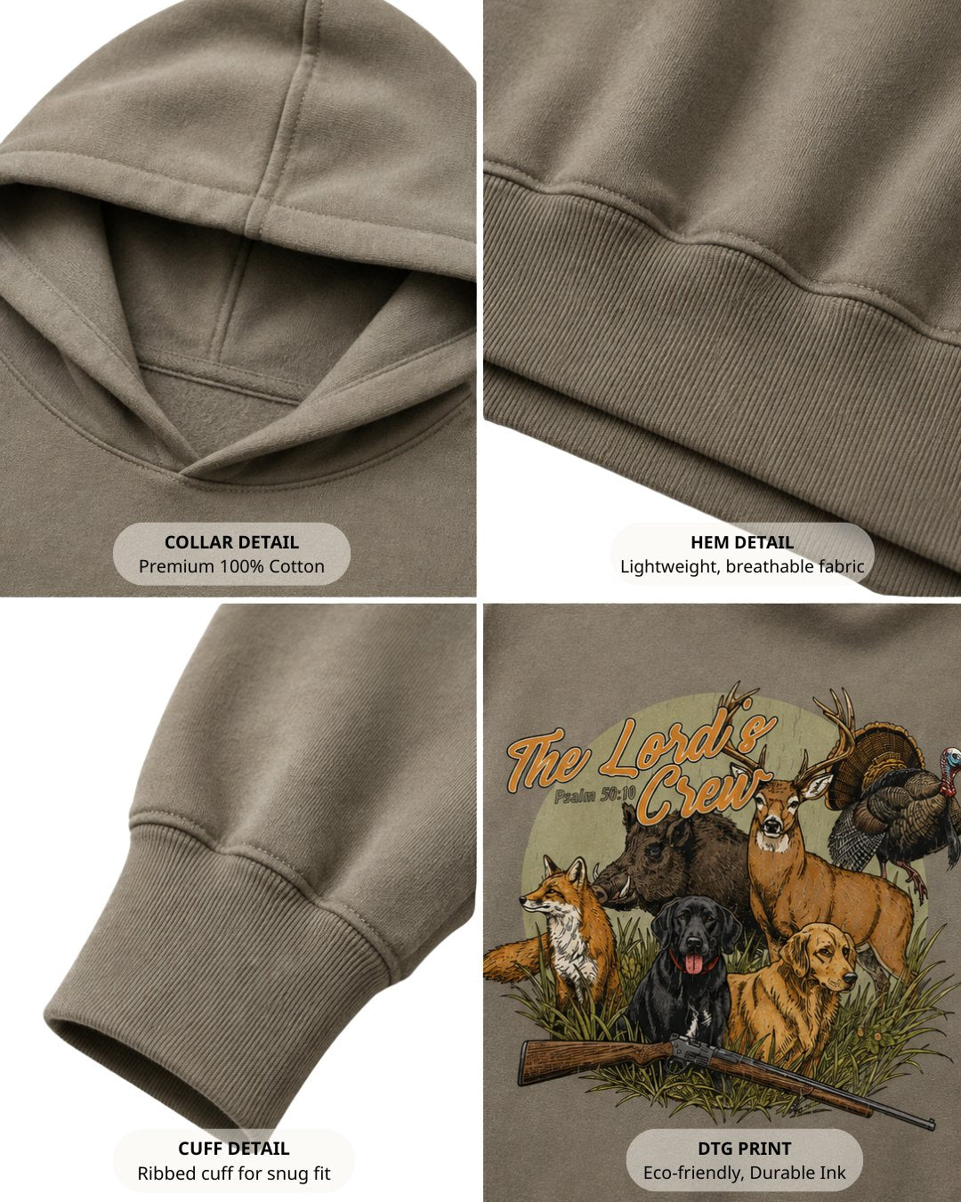 The Lord's Crew PSALM 5010 Hoodie Secondary image