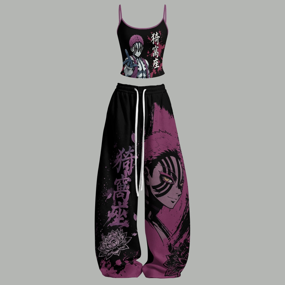 Demon Slayer Top & Elasticated Trousers Two-Piece Set 2605009766