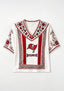 Boho Floral Tampa Bay Buccaneers V-Neck Blouse