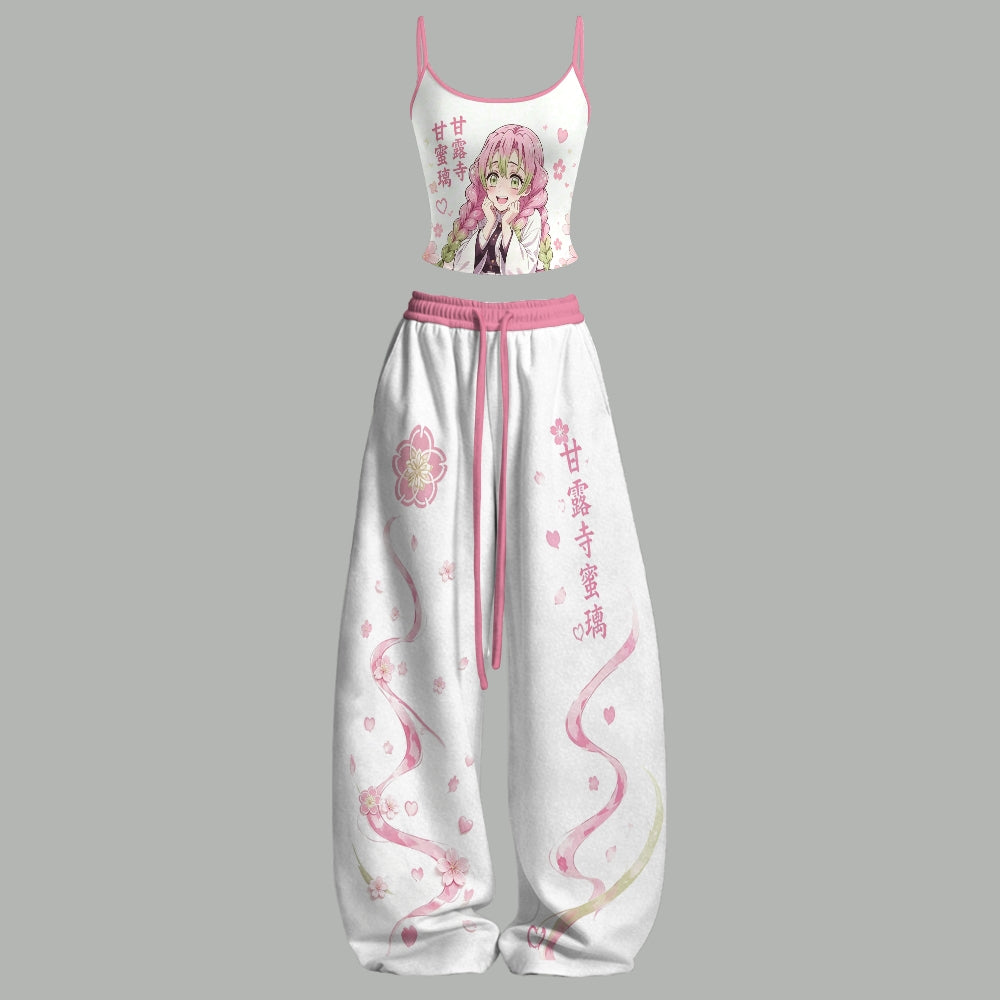 Top & Elasticated Trousers Two-Piece Set 2605009496