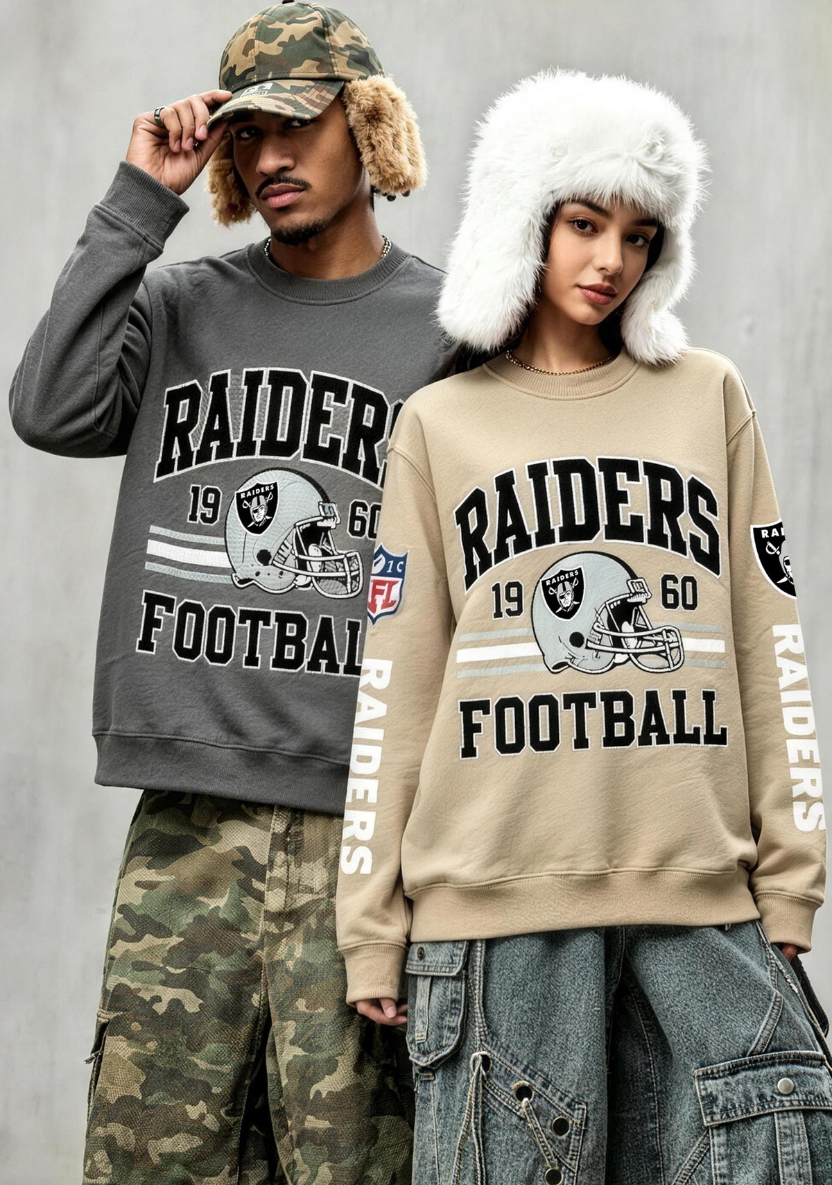 Las Vegas Raiders 1960 Football Helmet Graphic Crewneck Sweatshirt
