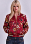 Women Arizona Cardinals Floral Print Zip Up Jacket Custom Name For Fan