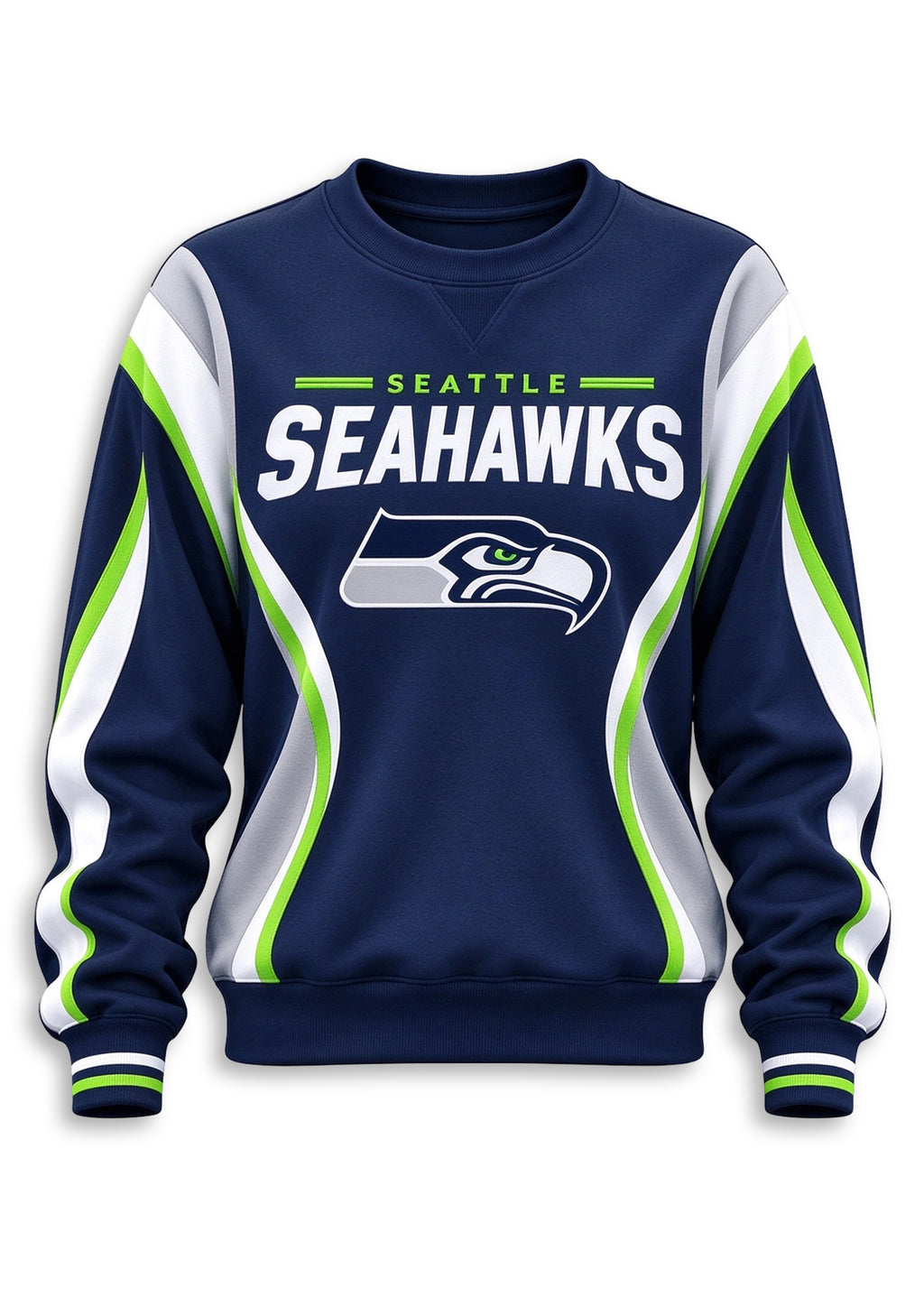Women's Seattle Seahawks Crewneck Sweatshirt & Flared Pants 2 Piece Set