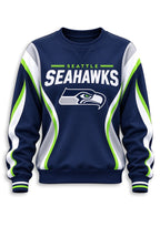 Women's Seattle Seahawks Crewneck Sweatshirt & Flared Pants 2 Piece Set