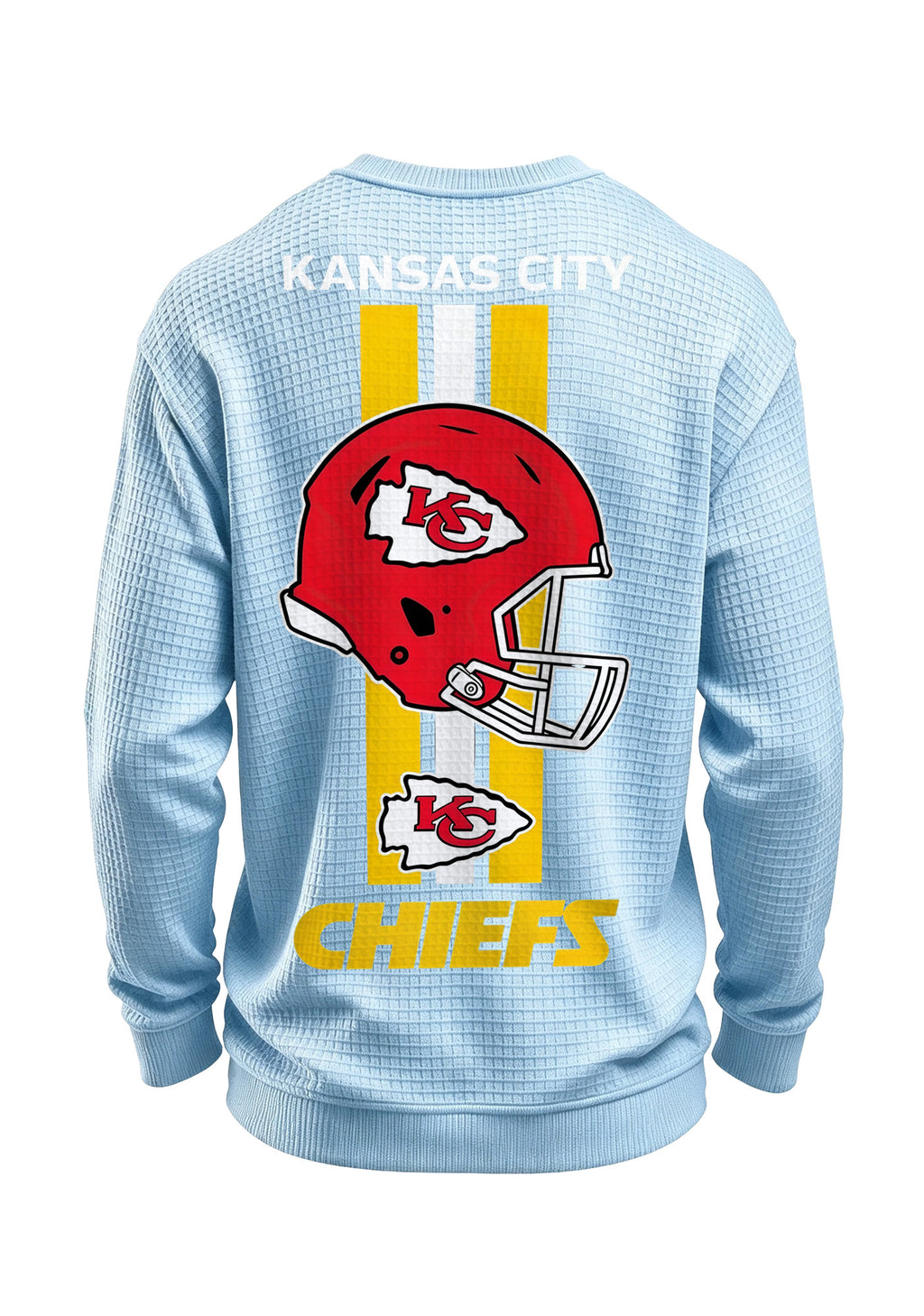 Kansas City Chiefs Helmet Waffle Knit Crewneck Sweatshirt