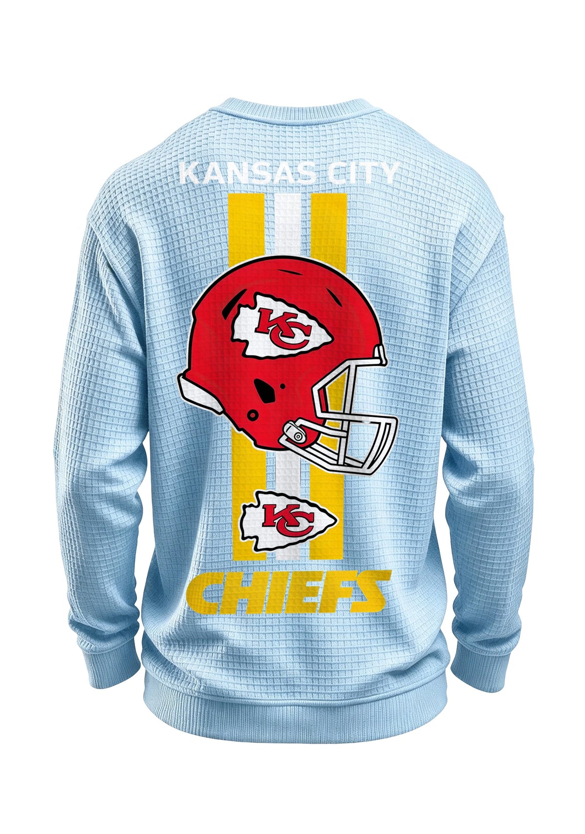 Kansas City Chiefs Helmet Waffle Knit Crewneck Sweatshirt