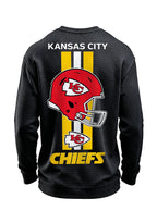 Kansas City Chiefs Helmet Waffle Knit Crewneck Sweatshirt