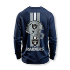 Raiders Helmet Graphic Waffle Knit Crewneck Sweatshirt