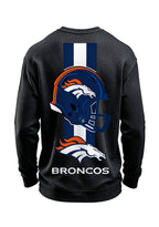 Denver Broncos Horse Helmet Waffle Knit Crewneck Sweatshirt